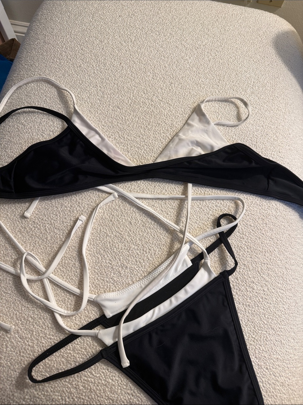 Edikted Black Reversible Bikini Set with White Lining